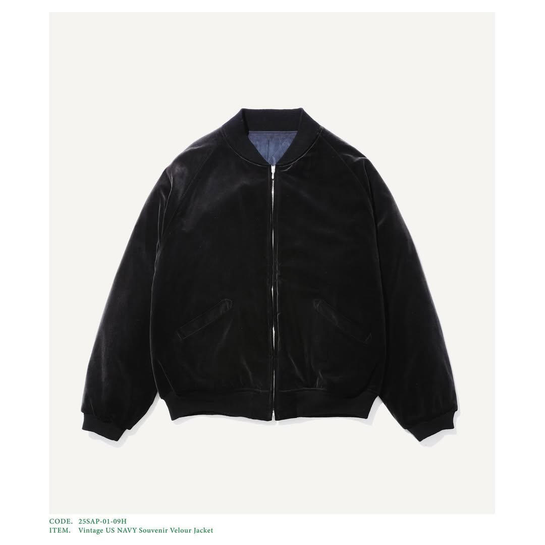 A.PRESSE 25SS Vintage US NAVY Souvenir Velour Jacket